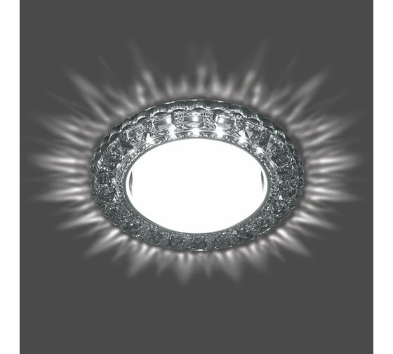 Встраиваемый светильник для натяжных потолков с белой LED подсветкой Feron CD4045 GX53, серый, хром, 41411