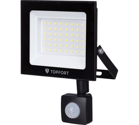 Прожектор светодиодный Topfort LED FL MS 50W, 6500K, 4250Л, c датчиком движения 1956460
