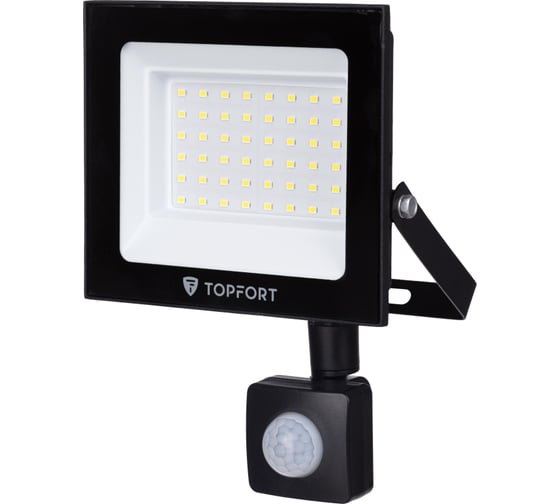Прожектор светодиодный Topfort LED FL MS 50W, 6500K, 4250Л, c датчиком движения 1956460