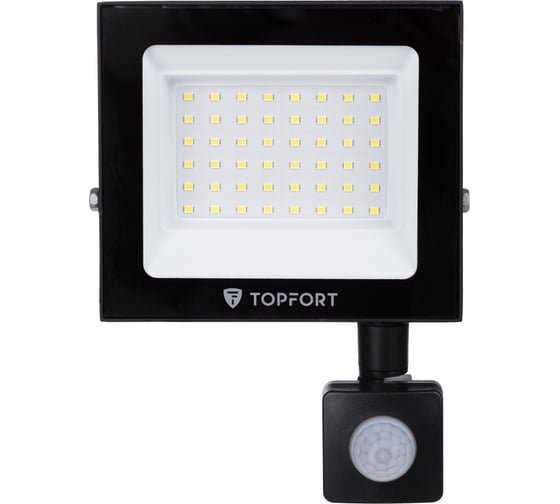 Прожектор светодиодный Topfort LED FL MS 50W, 6500K, 4250Л, c датчиком движения 1956460