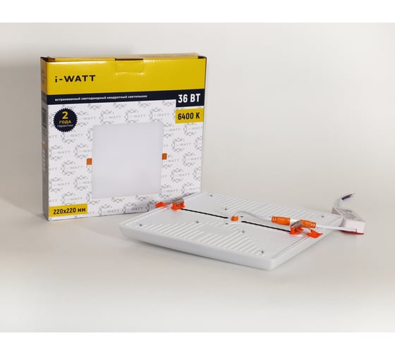 Светильник встраиваемый I-WATT LED 36Вт 6400К 3600Лм 175-240V (квадратный) i-16132