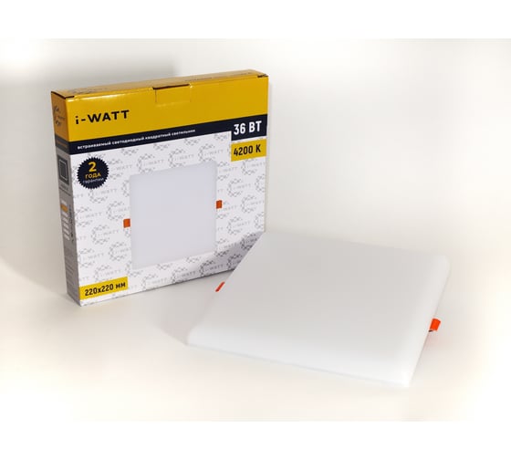 Светильник встраиваемый I-WATT LED 36Вт 4200К 3600Лм 175-240V (квадратный) i-16131