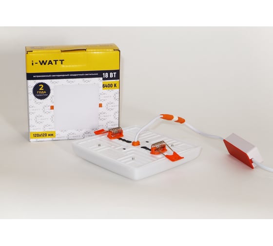 Светильник встраиваемый I-WATT LED 18Вт 6400К 1800Лм 175-240V (квадратный) i-16128