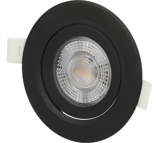 Светильник светодиодный ЭРА встраиваемый KL LED 25A5 4K BK круглый поворотный черный 5Вт 4000К Б0068180