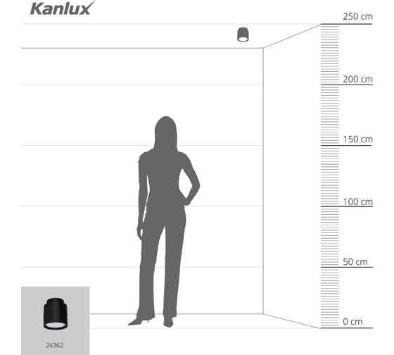 Накладной светильник KANLUX с подсветкой SONOR GU10 CO-B WW/ 24362