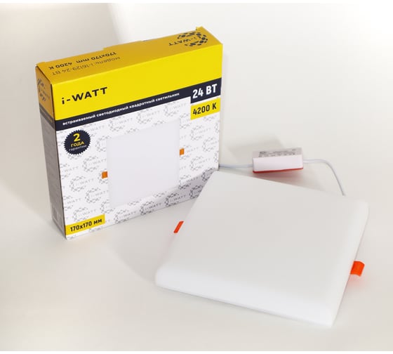 Светильник встраиваемый I-WATT LED 24Вт 4200К 2400Лм 175-240V (квадратный) i-16129 1