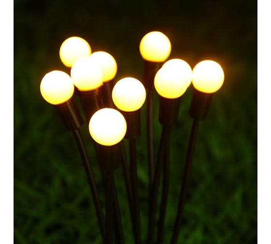 Фонарь Inbloom на стержне, Шарики 70см, 7LED, шампань, 2v120MA, 1.2v 300mah, ABS, нержавеющая сталь 475-311