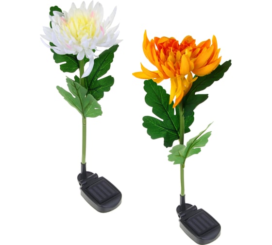 Фонарь Inbloom на солнечной батарее, Георгин 75 см 1LED Ni - Mh 1.2 В/600 мАч, ткань, нерж.сталь 475-328