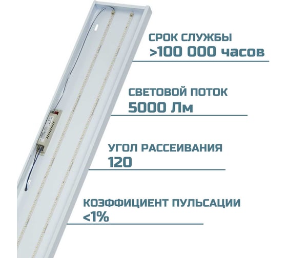Потолочный светильник ВСЕСВЕТОДИОДЫ МАКСИ VS251 40W-5000Lm 6000-6500К ОПАЛ IP40 vs251-40-op-6k