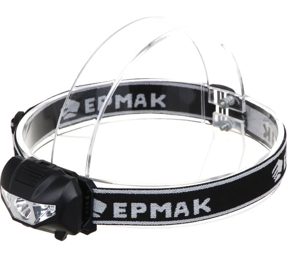Фонарь налобный ЕРМАК 2 LED+COB, 3 режима, 3хААА, 6x4,6x3,5см, красный свет 221-029