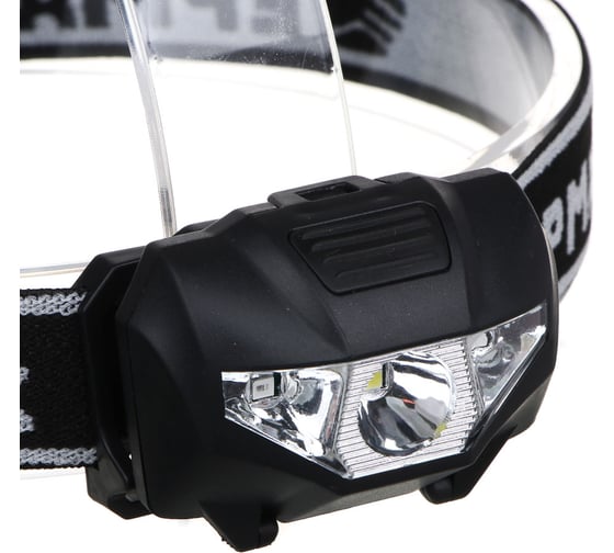 Фонарь налобный ЕРМАК 2 LED+COB, 3 режима, 3хААА, 6x4,6x3,5см, красный свет 221-029
