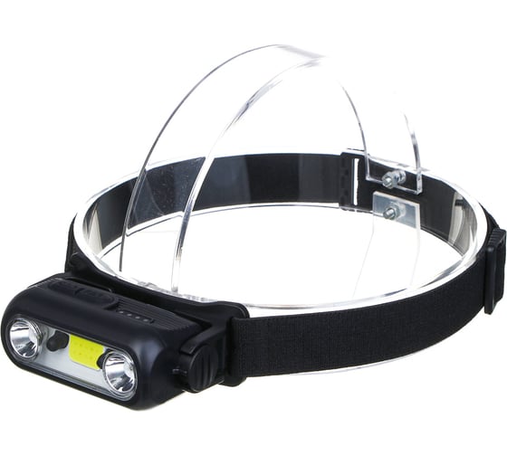 Фонарь налобный сенсорный ЕРМАК XPE LED+COB, 6 режимов, 1200мАч, пластик, красный свет, 90x55x30 мм 221-096