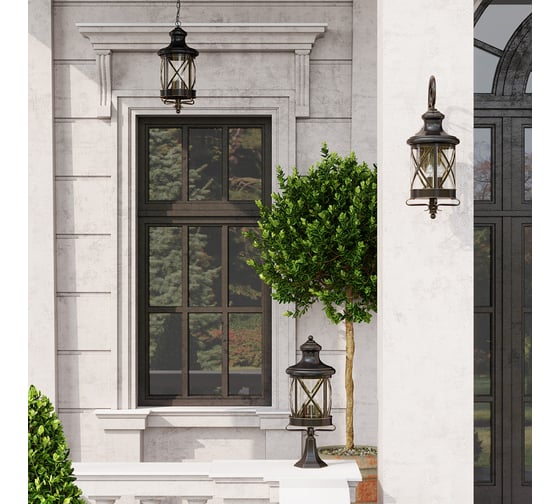 Уличный светильник-подвес ODEON LIGHT, стекло E14 3х60W SATION 4045/3
