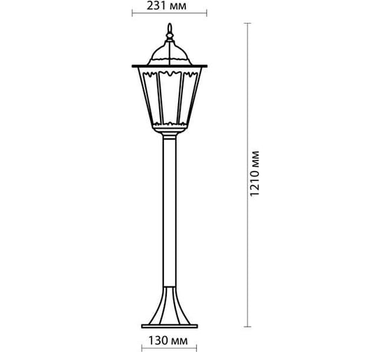 Уличный светильник ODEON LIGHT, 150 см металл стекло E27 60W LANO 2322/1F
