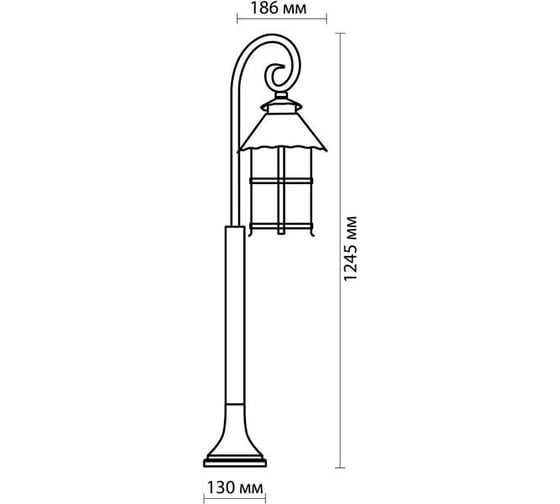 Уличный светильник ODEON LIGHT, 150 см металл стекло E27 60W LUMI 2314/1F