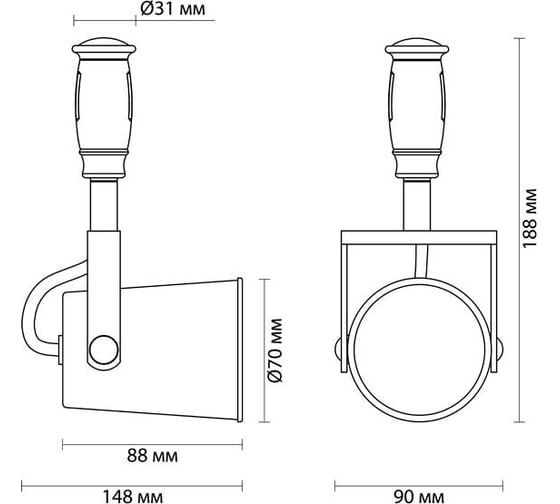 Светильник для гибкого трека ODEON LIGHT, металл GU10 50W FLEXI WHITE 3628/1