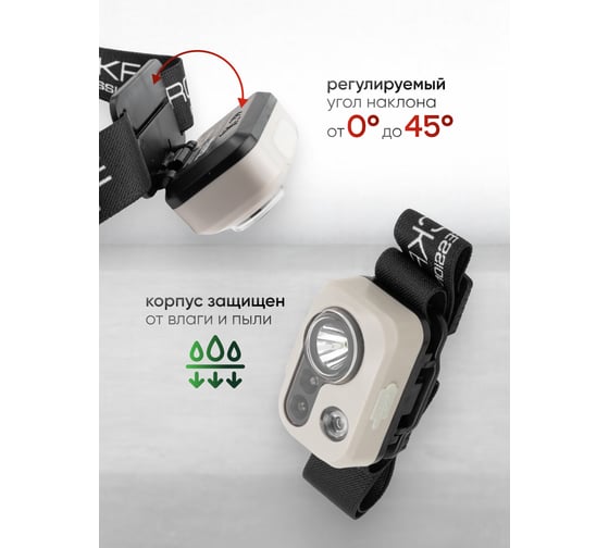 Фонарь светодиодный аккумуляторный Rockforce 1200 мАч, 300 Лм, 5W LED RF-EL1009S(61435)