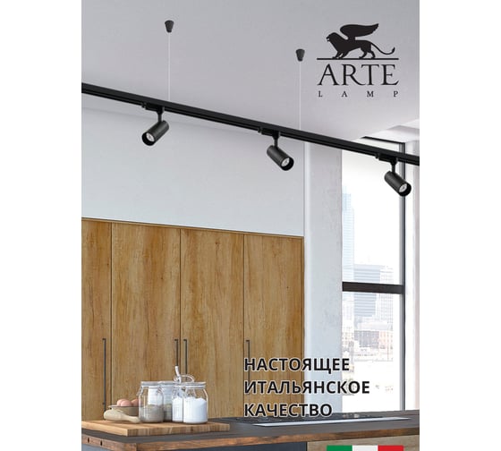 Трековый светильник Arte Lamp REGULUS A4568PL-1BK