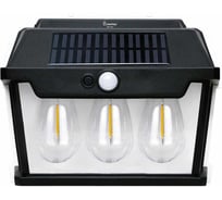 Фонарь уличный декоративный Smartbuy солнечные панели, 3 филамент LED лампы ретро, датчик SBF-832
