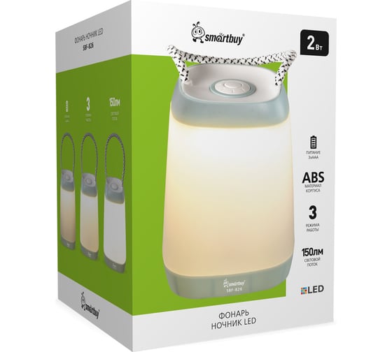 Фонарь ночник Smartbuy LED, для кемпинга и декора, microUSB, ABS SBF-826