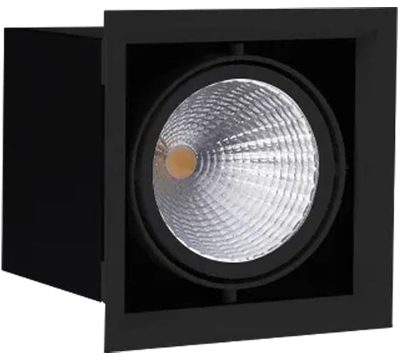 Светильник карданный светодиодный FL-LED Grille-111-1 30W 4000K 185x185x150мм 30Вт 2400Лм черный 613165