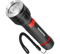 Фонарик WORKPRO цифровой фокус, 4 режима осв., 100м, аккум.2000mAH, зарядка USB-TYPE C, алюминиевый WP351010