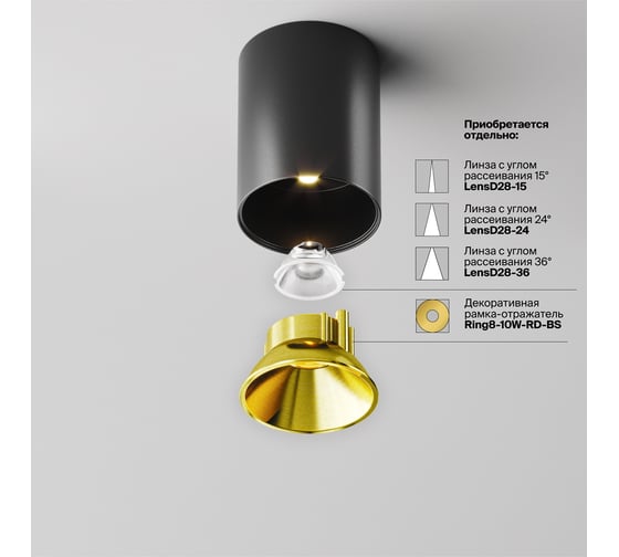 Потолочный светильник MAYTONI Alfa LED Черный C064CL-12W4K-RD-B