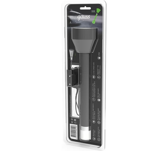 Ручной аккумуляторный фонарь Gauss 5.5W 180lm Li-ion 2400mAh LED GF201