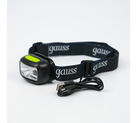 Налобный аккумуляторный фонарь Gauss 3W 220lm Li-ion 1200mAh LED GF402