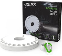 Кемпинговый фонарь Gauss модель GFL003 24LED 300Лм 3xAA белый магнит и карабин LED 1/12/72 GF003