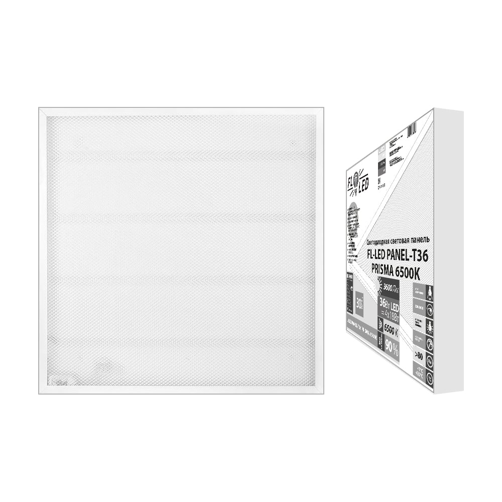 LED Panel LEDライト Светильник панель-призма FL-LED PANEL-T36 PRISMA 6500K