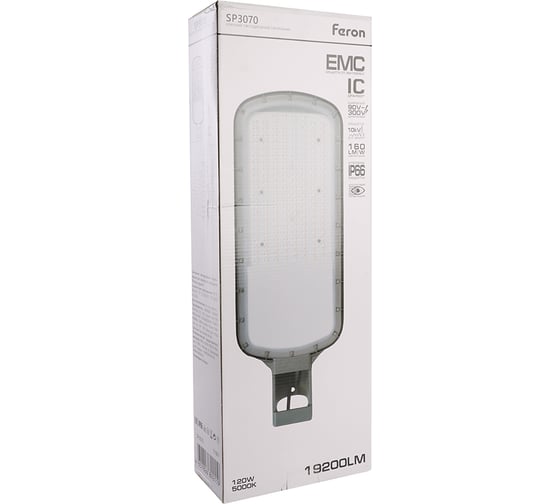 Светодиодный уличный консольный светильник FERON SP3070 120W 5000K AC90-300V, серый, 51801