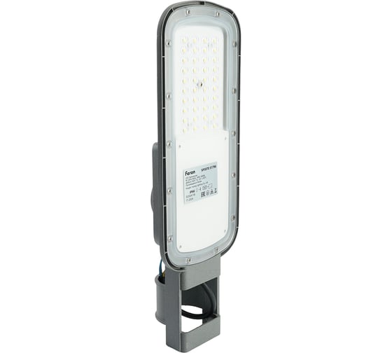 Светодиодный уличный консольный светильник FERON SP3070 30W 5000K 90-300V, серый, 51796