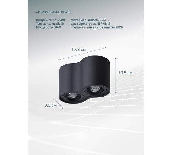 Потолочный светильник Arte Lamp FALCON A5645PL-2BK
