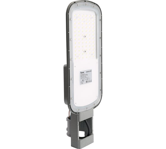 Светодиодный уличный консольный светильник FERON SP3070 50W 5000K AC90-300V, серый, 51797