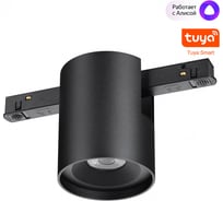 Трековый низковольтный светильник NOVOTECH SHINO NT24 000 черный, диммируемый, со сменой цветовой температуры, пульт ДУ/Tuya Smart Life IP20 LED 10W 48V 3000-6000K FLUM 359517