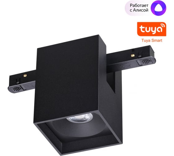 Трековый низковольтный светильник NOVOTECH SHINO NT24 000 черный, диммируемый, со сменой цветовой температуры, пульт ДУ/Tuya Smart Life IP20 LED 10W 48V 3000-6000K FLUM 359519