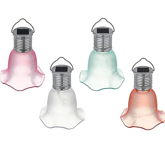 Фонарь подвесной на солнечной батарее Inbloom Цветок 9.5x8см, 4LED, шампань, 1.2V 40mAh Ni-MH, пластик 483-031