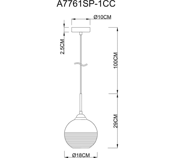 Подвесной светильник Arte Lamp WAVE A7761SP-1CC