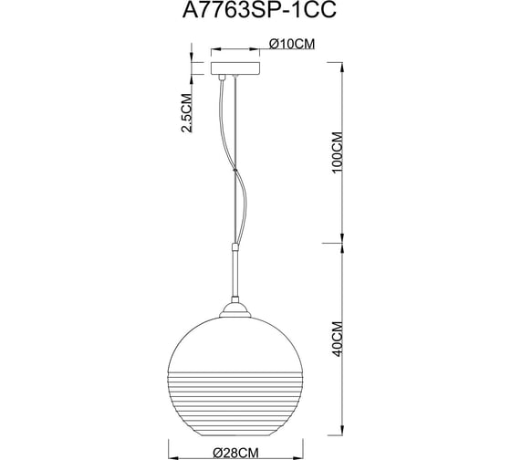 Подвесной светильник Arte Lamp WAVE A7763SP-1CC