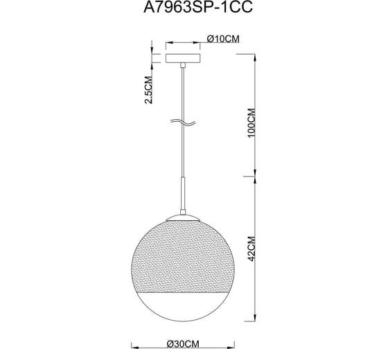 Подвесной светильник Arte Lamp JUPITER chrome A7963SP-1CC