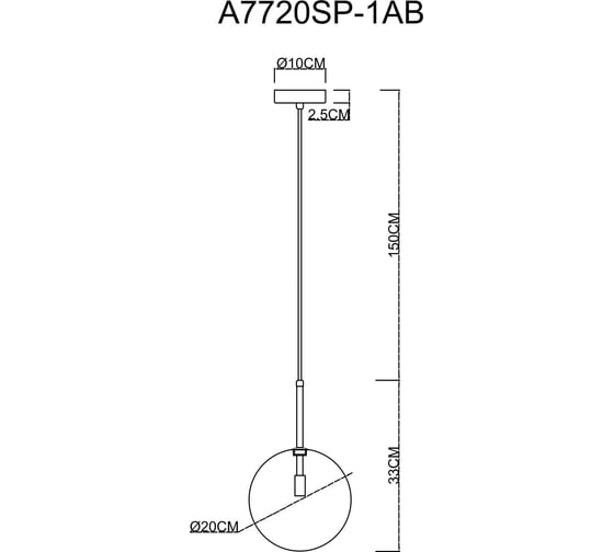 Подвесной светильник Arte Lamp CAMERON A7720SP-1AB