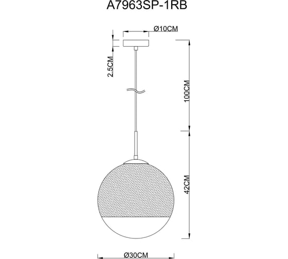 Подвесной светильник Arte Lamp JUPITER copper A7963SP-1RB