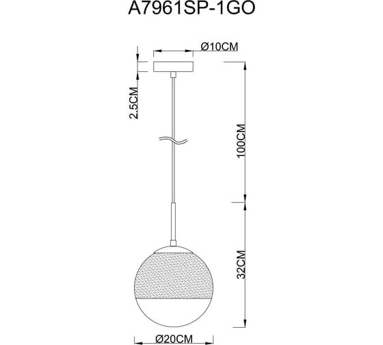 Подвесной светильник Arte Lamp JUPITER gold A7961SP-1GO