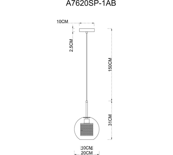 Подвесной светильник Arte Lamp MANCHESTER A7620SP-1AB