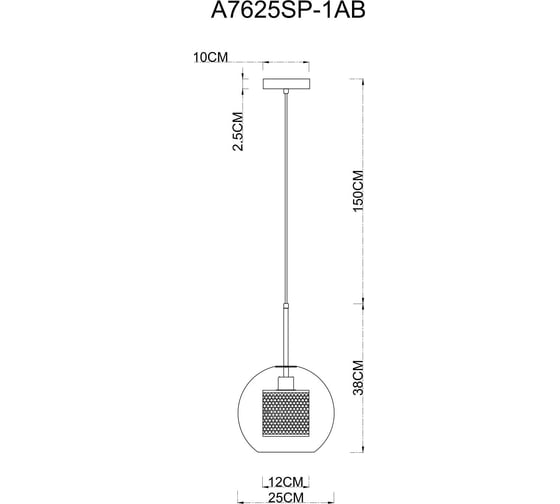 Подвесной светильник Arte Lamp MANCHESTER A7625SP-1AB