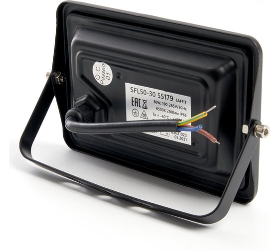 Светодиодный многоматричный прожектор SAFFIT SFL50-30, 30W, 6500К, 2100Lm, IP65, 36хSMD2835, 55179