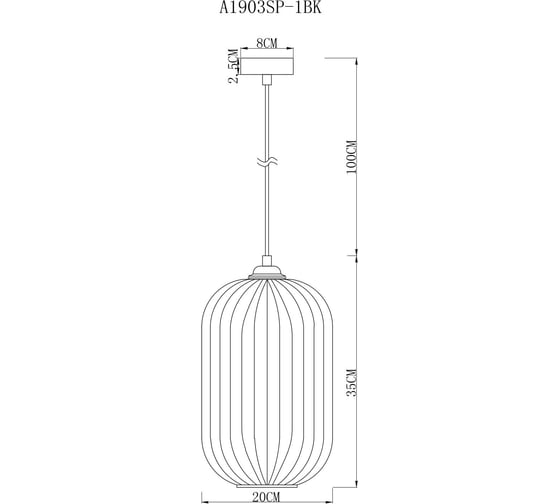 Подвесной светильник Arte Lamp ARWEN A1903SP-1BK