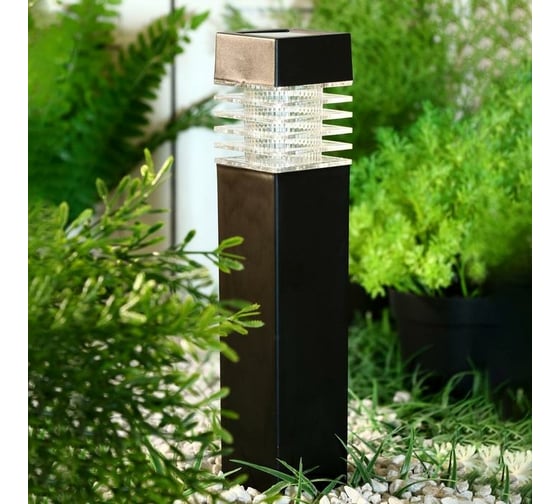 Садовый фонарь на солнечной батарее Luazon "Столбик", 39 х 6 х 6 см, 1 led, пластик 2996774