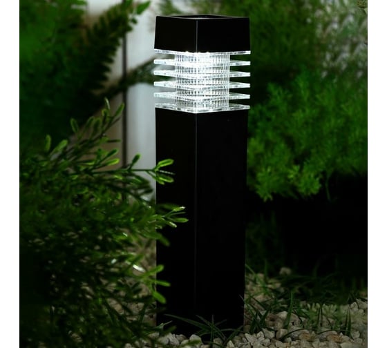 Садовый фонарь на солнечной батарее Luazon "Столбик", 39 х 6 х 6 см, 1 led, пластик 2996774